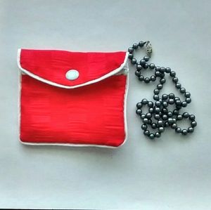 Dark Gray Stand of Pearls w/Sterling Silver Clasp